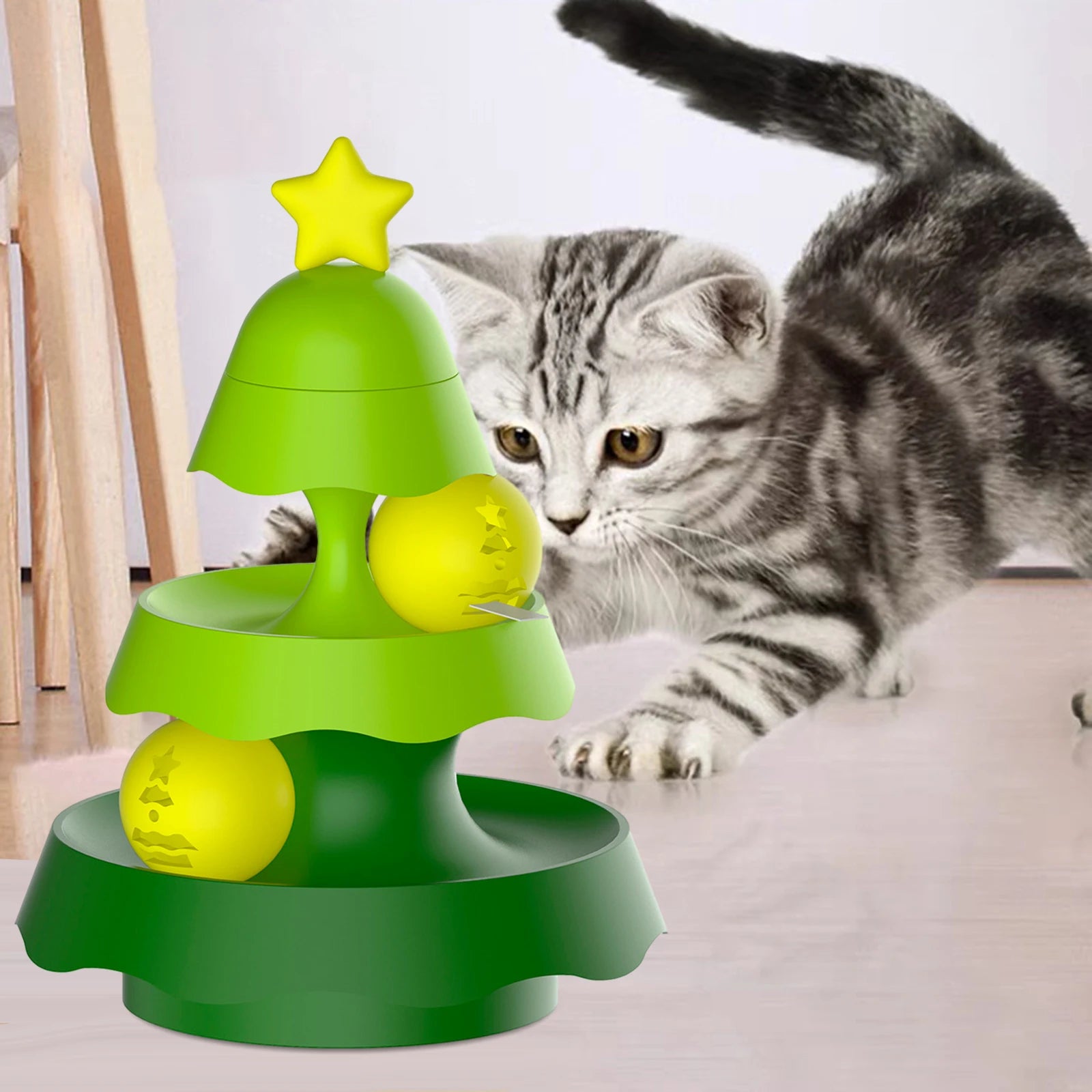 360° Rotating Cat Puzzle Feeder – Slow Feeding & Interactive Snack Toy