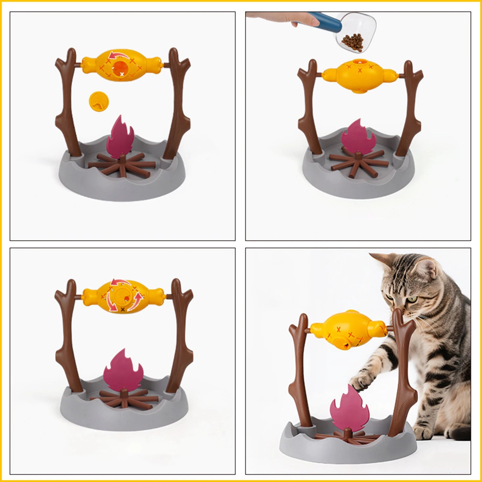 360° Rotating Cat Puzzle Feeder – Slow Feeding & Interactive Snack Toy