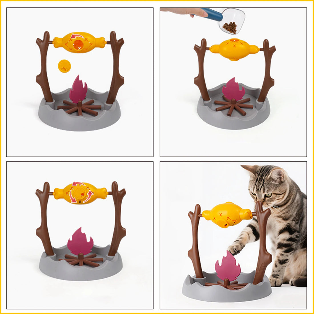 360° Rotating Cat Puzzle Feeder – Slow Feeding & Interactive Snack Toy
