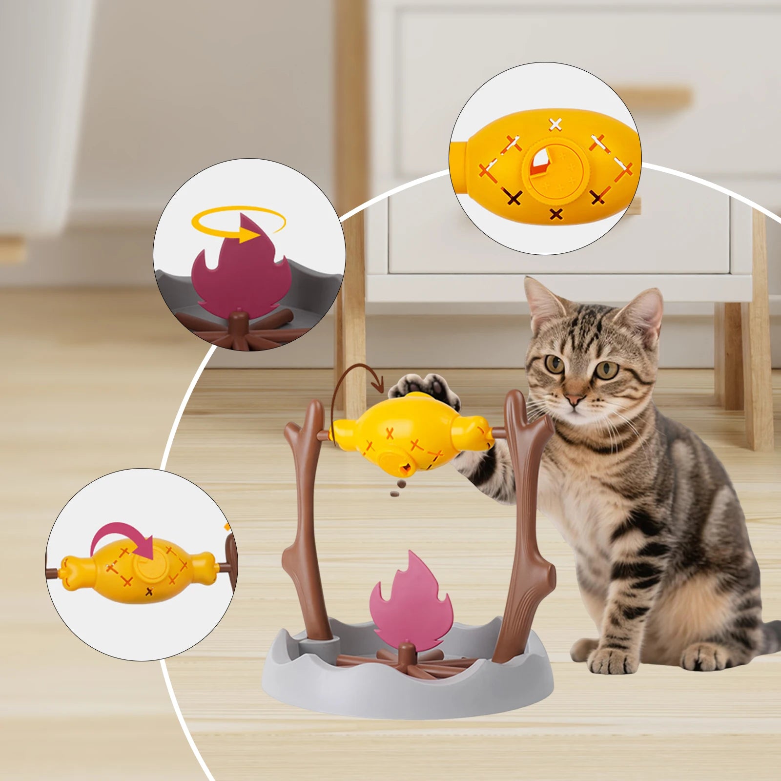 360° Rotating Cat Puzzle Feeder – Slow Feeding & Interactive Snack Toy