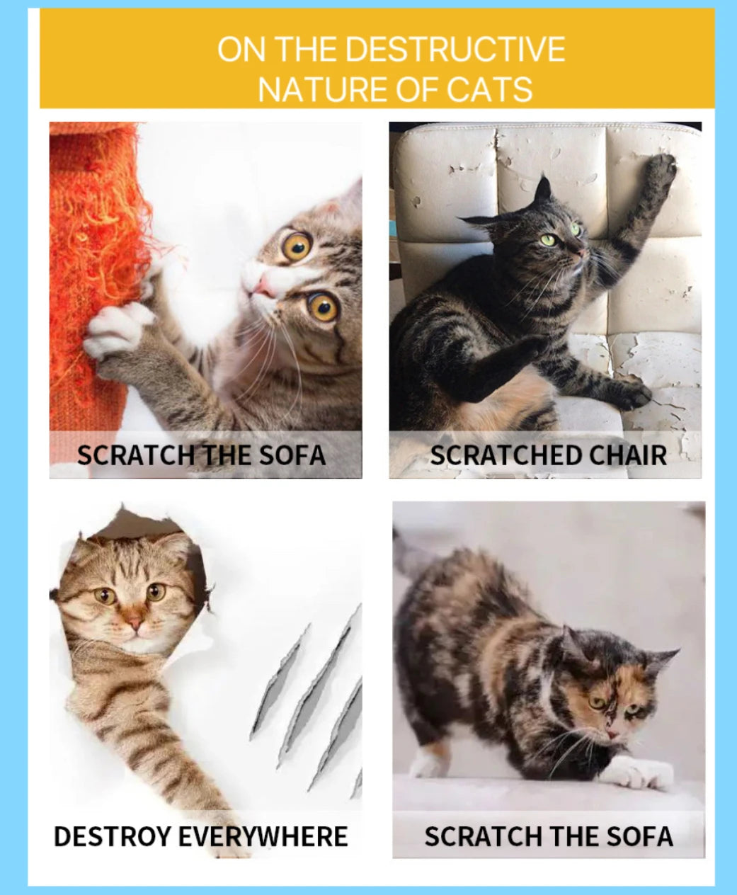 Cat Scratch Deterrent Tape – Transparent Self-Adhesive Furniture Protector