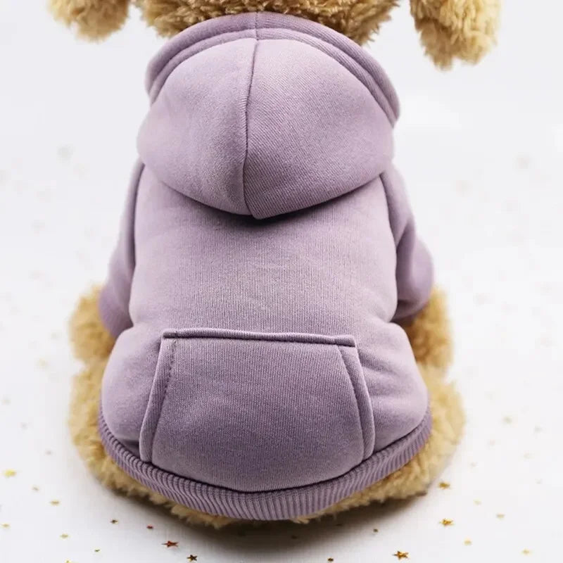 Solid Hooded Dog Sweater – Warm Autumn & Winter Pet Hoodie