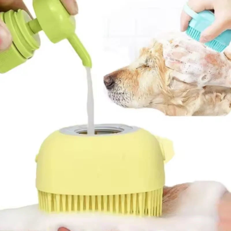 Silicone Pet Bath Massage Gloves – Gentle Grooming Brush for Dogs & Cats