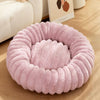Corduroy Donut Pet Bed with Anti-Slip Bottom – Washable Calming Bed