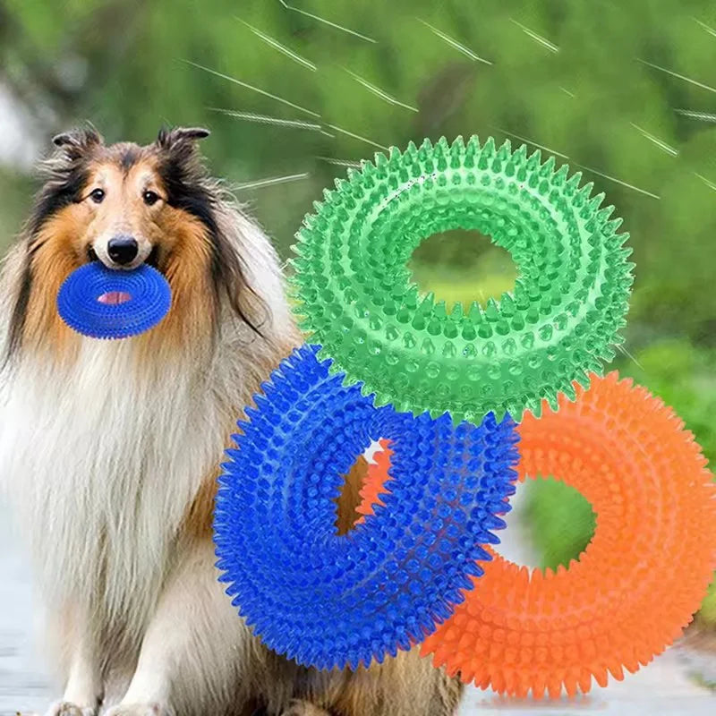 Dog Chew Toy – Thorn Ring for Teeth Cleaning & Interactive Play