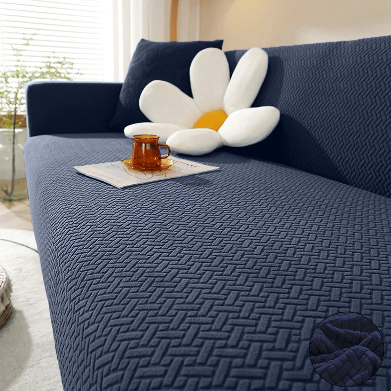 Jacquard Elastic Sofa Cover – Stretch Polar Fleece Slipcover