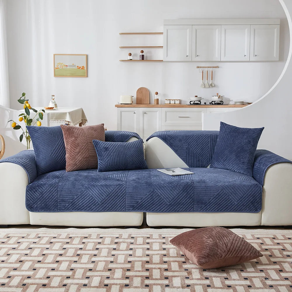 Crystal Velvet Non-Slip Sofa Cover – Modern Slipcover for Living Room