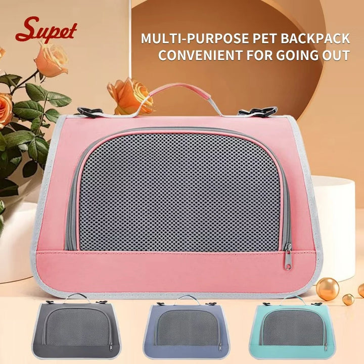 Folding Small Pet Carrier – Waterproof Travel Bag for Cats & Small Dogs