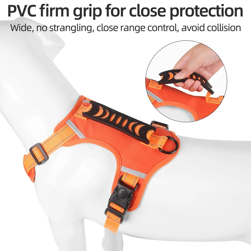 🐶 Reflective Vest Dog Harness – Breathable Anti-Pull Chest Strap