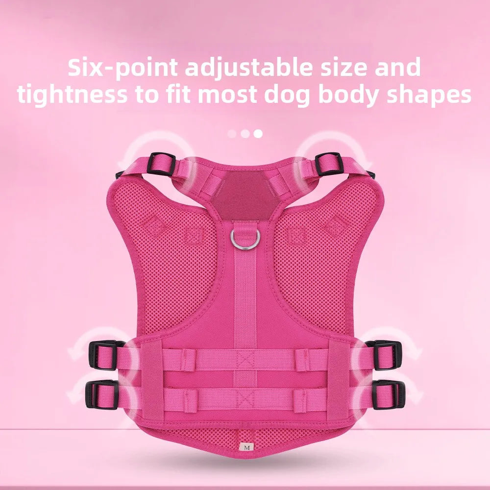 🐶 No-Pull Reflective Dog Harness with Handle – Soft Padded Control Vest