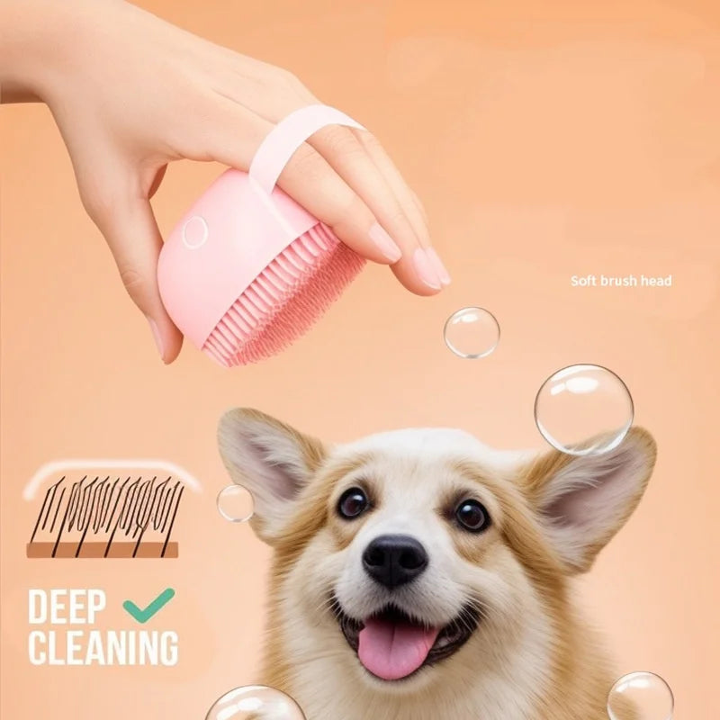 Silicone Pet Bath Massage Gloves – Gentle Grooming Brush for Dogs & Cats