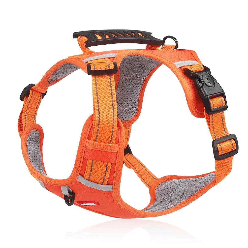 🐶 Reflective Vest Dog Harness – Breathable Anti-Pull Chest Strap