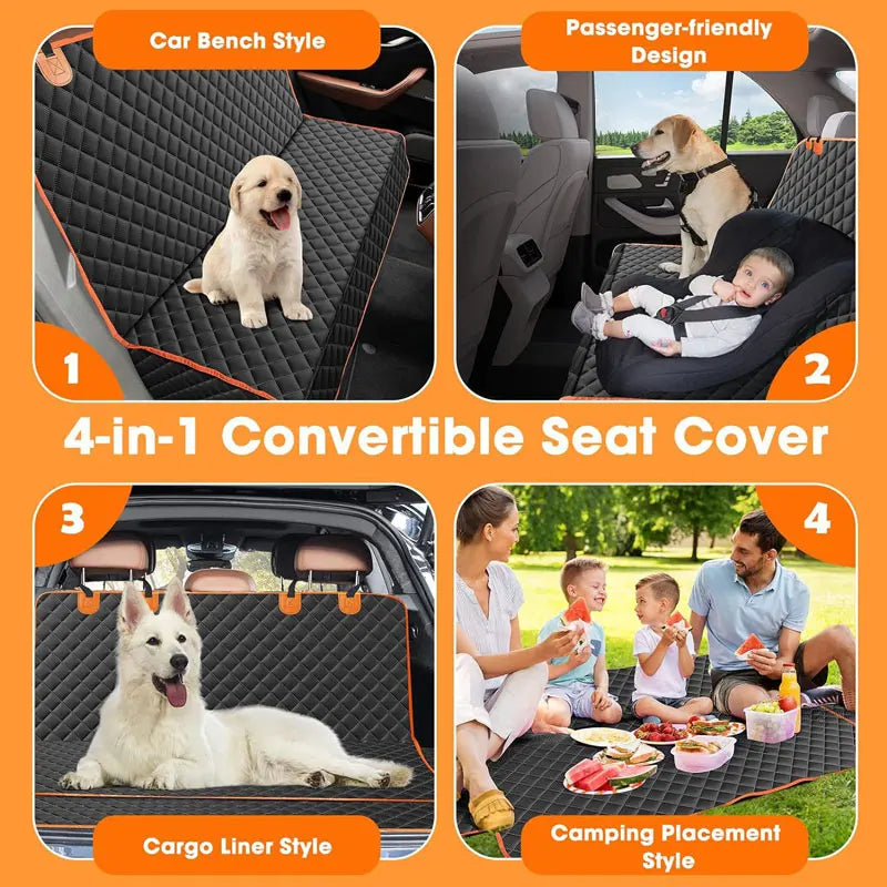 Waterproof Dog Car Seat Cover – Travel Hammock for Small to Large Dogs