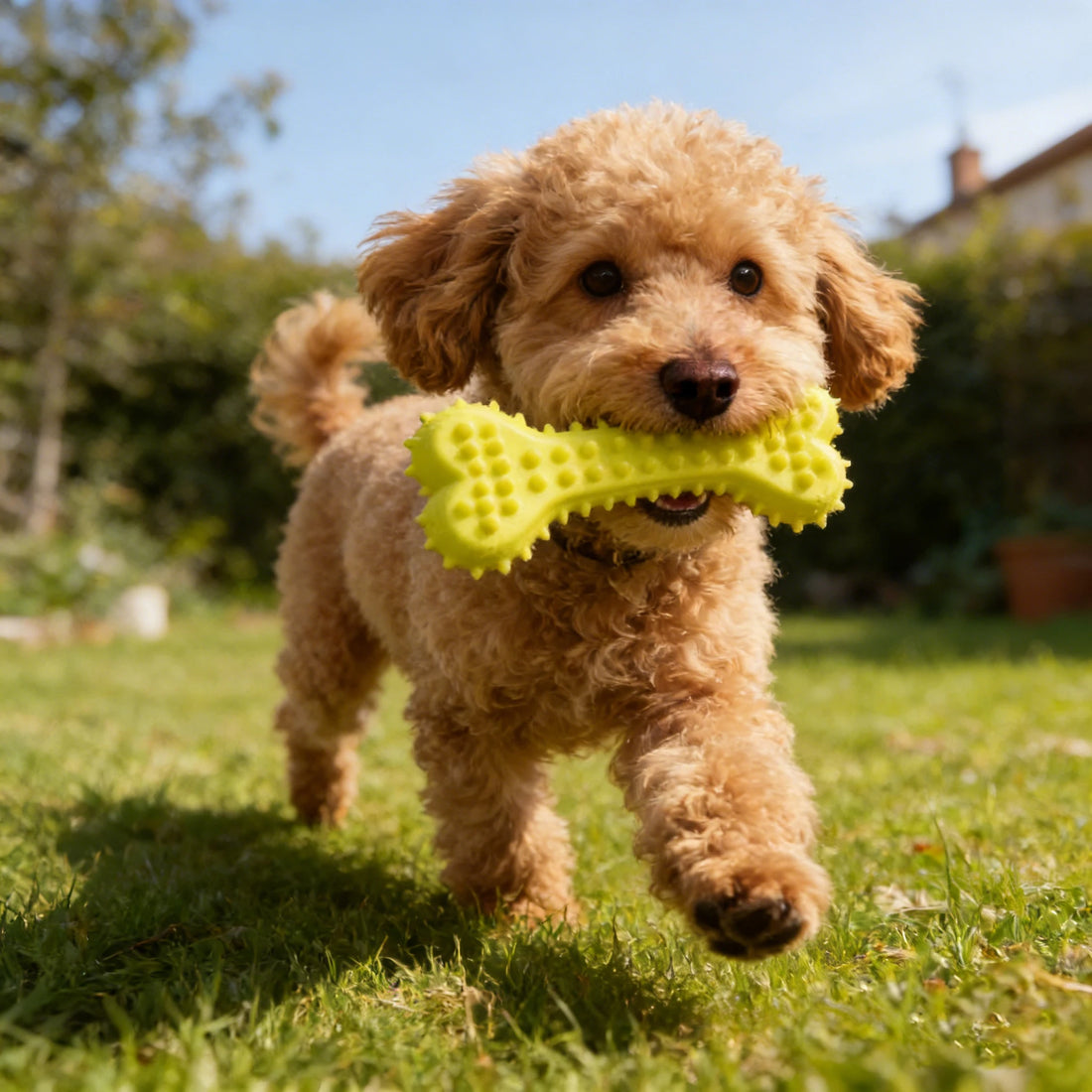 Rubber Chew Toy for Dogs – Bite-Resistant Bone Shape for Dental Health