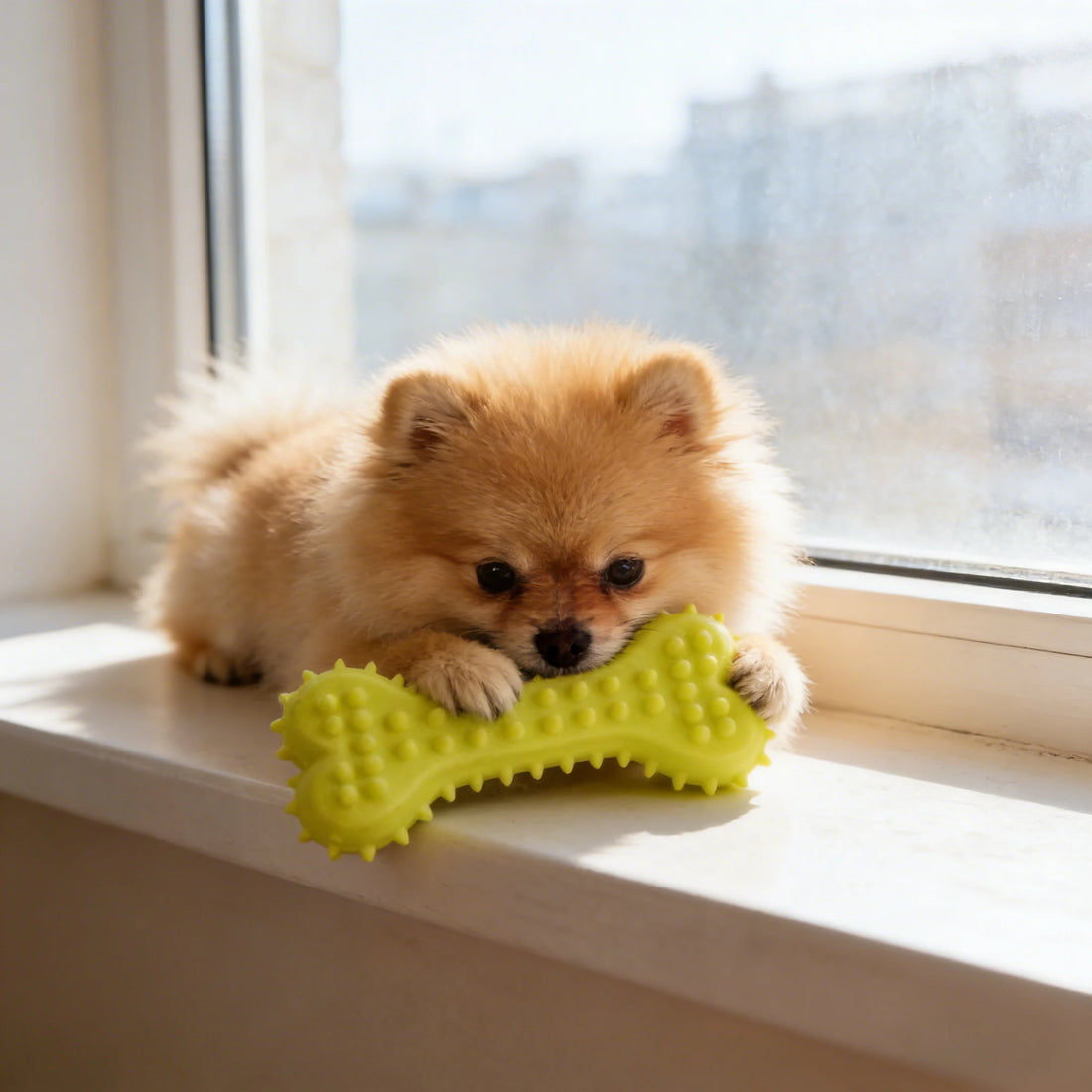 Rubber Chew Toy for Dogs – Bite-Resistant Bone Shape for Dental Health