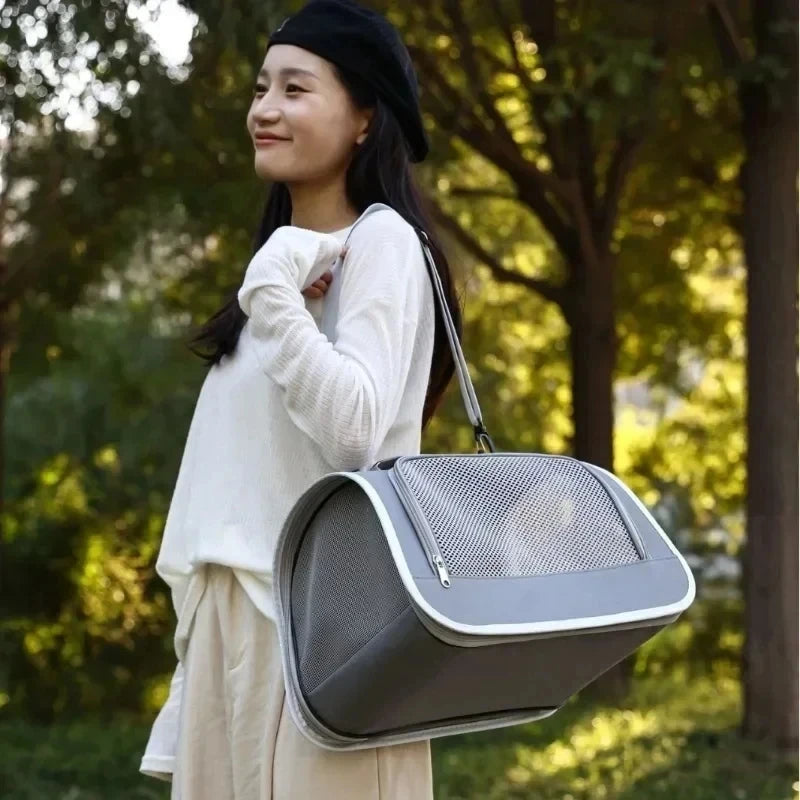 Folding Small Pet Carrier – Waterproof Travel Bag for Cats & Small Dogs