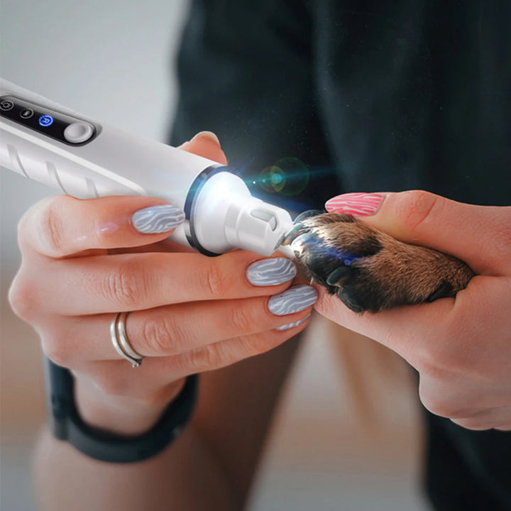 Electric Pet Nail Grinder with LED Light – Dog & Cat Paw Grooming Tool
