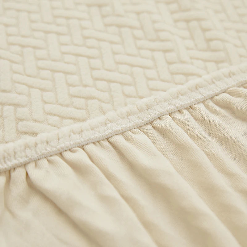 Jacquard Elastic Sofa Cover – Stretch Polar Fleece Slipcover