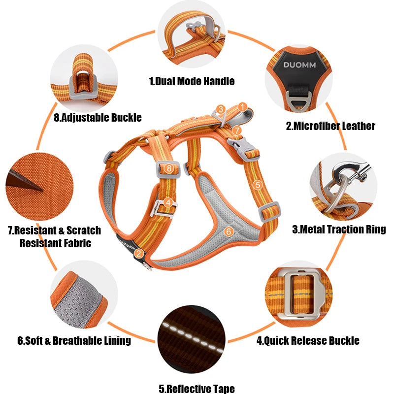Reflective Adjustable Dog Harness – Explosion-Proof Safety Vest