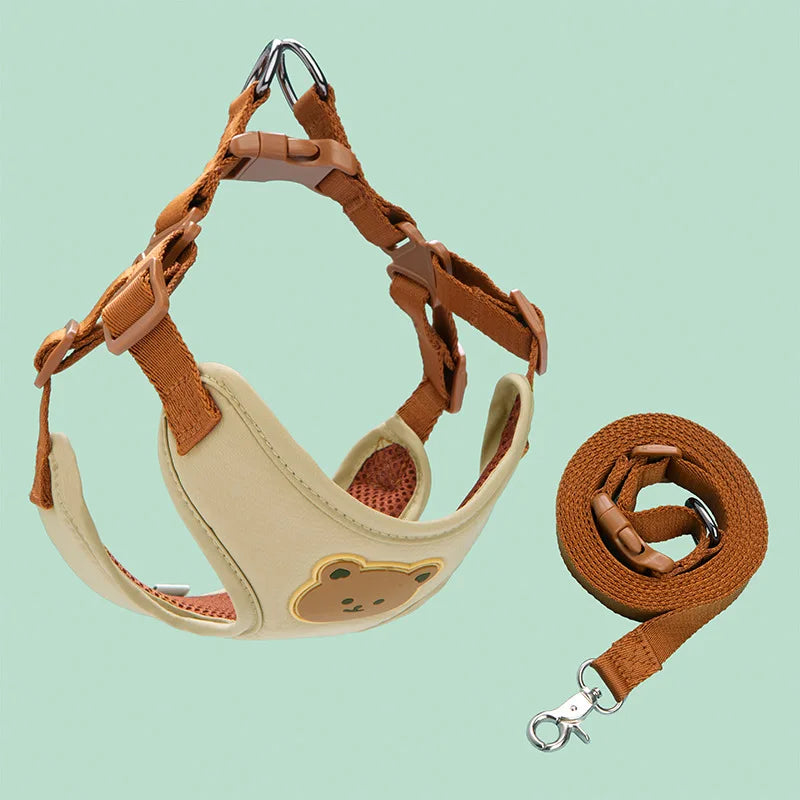 Breathable Pet Harness & Leash Set – Comfortable Vest for Small & Medium Dogs