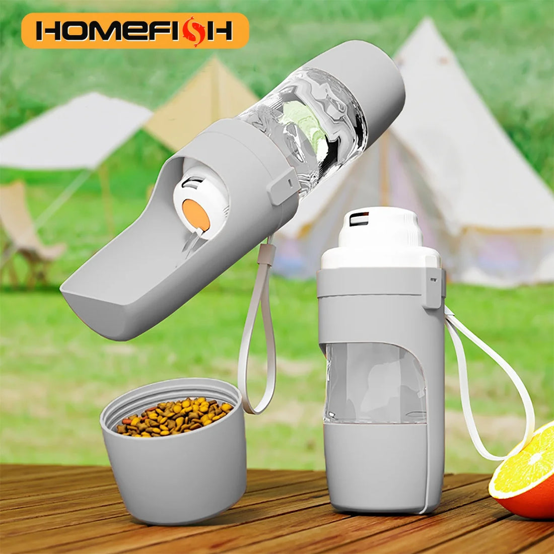 Portable Pet Water Bottle with Food & Water Container – Travel Feeder for Dogs & Cats