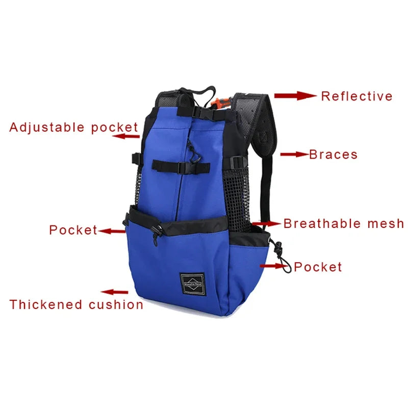 Strong Nylon Dog Carrier Backpack – Breathable Travel & Cycling Bag