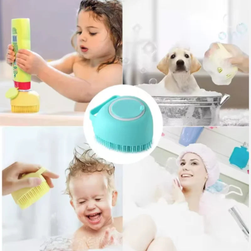 Silicone Pet Bath Massage Gloves – Gentle Grooming Brush for Dogs & Cats