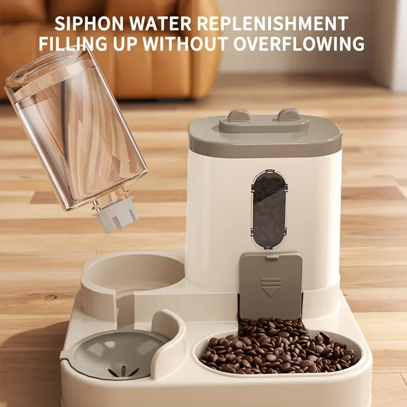 2-in-1 Automatic Cat Food & Water Dispenser – Integrated Pet Feeder