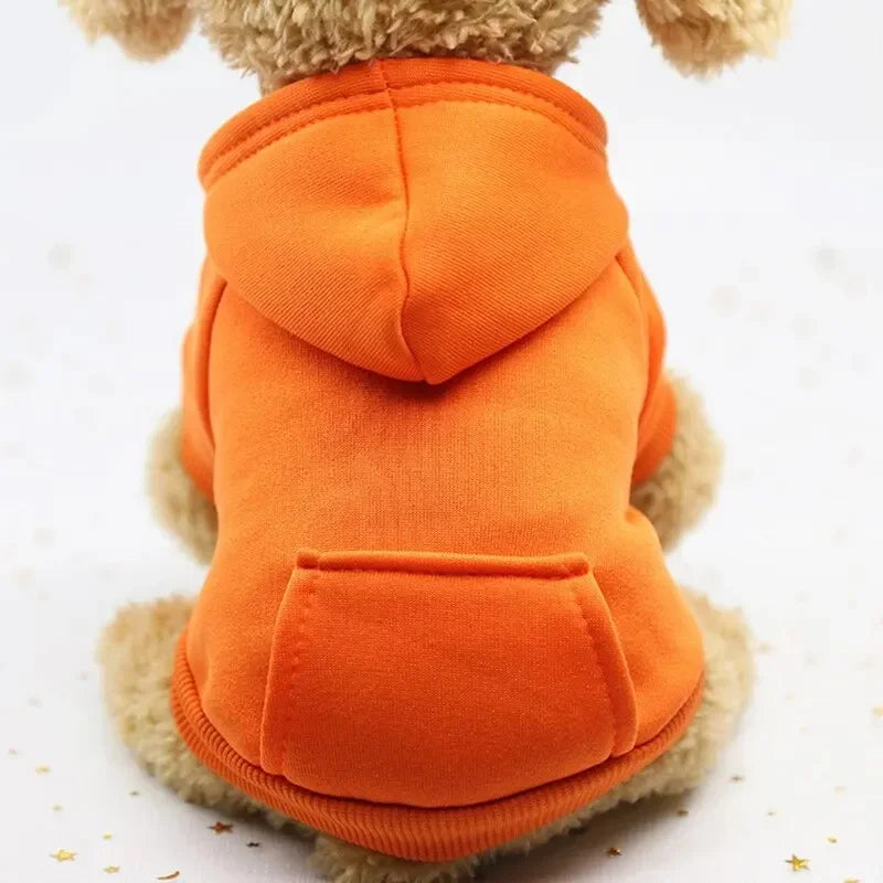Solid Hooded Dog Sweater – Warm Autumn & Winter Pet Hoodie
