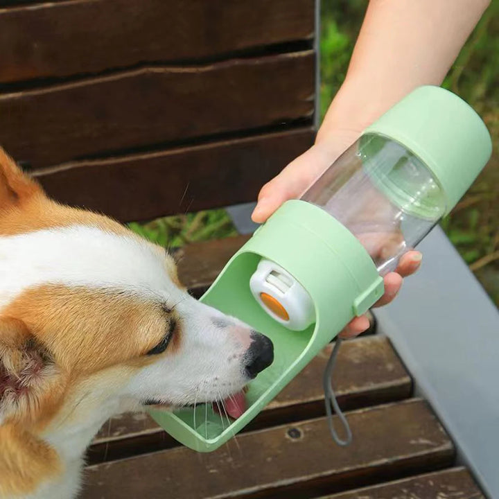 Portable Pet Water Bottle with Food & Water Container – Travel Feeder for Dogs & Cats