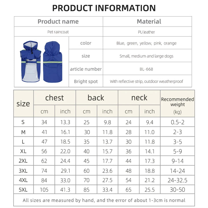 🌦️ Corgi Cloak Dog Raincoat – Waterproof & Reflective Outdoor Jacket