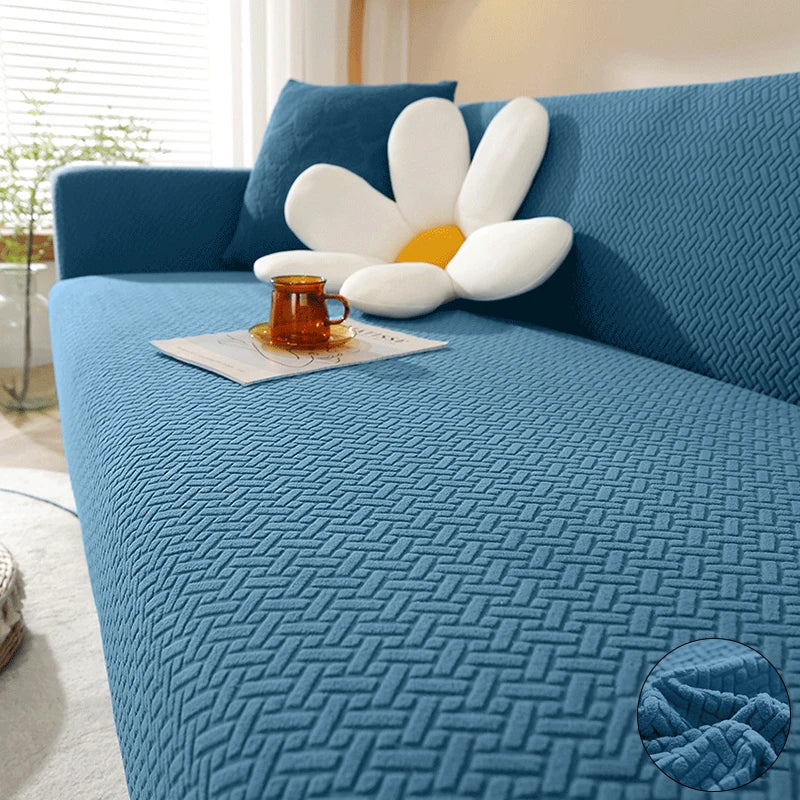 Jacquard Elastic Sofa Cover – Stretch Polar Fleece Slipcover