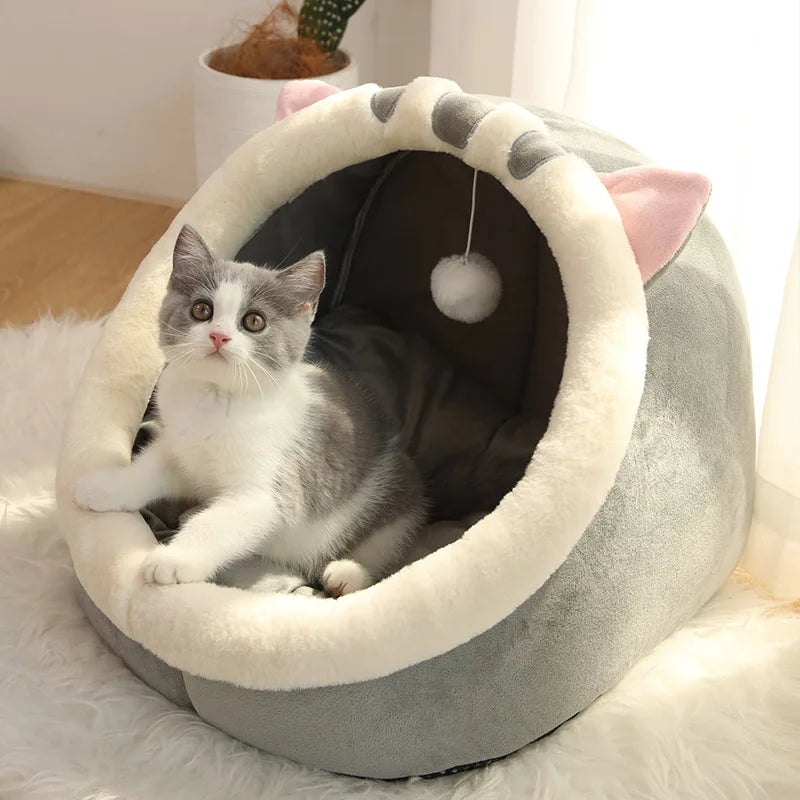 Foldable Deep Sleep Cat Bed Cave – Removable & Washable Pet Bed