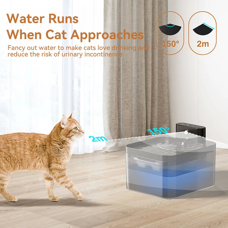Wireless Automatic Pet Water Fountain – Smart Infrared Cat & Dog Dispenser 2600mAh