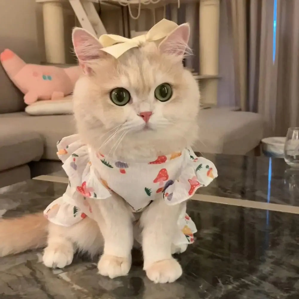 🎀 Polka Dot Princess Pet Dress – Summer Slim Fit Outfit