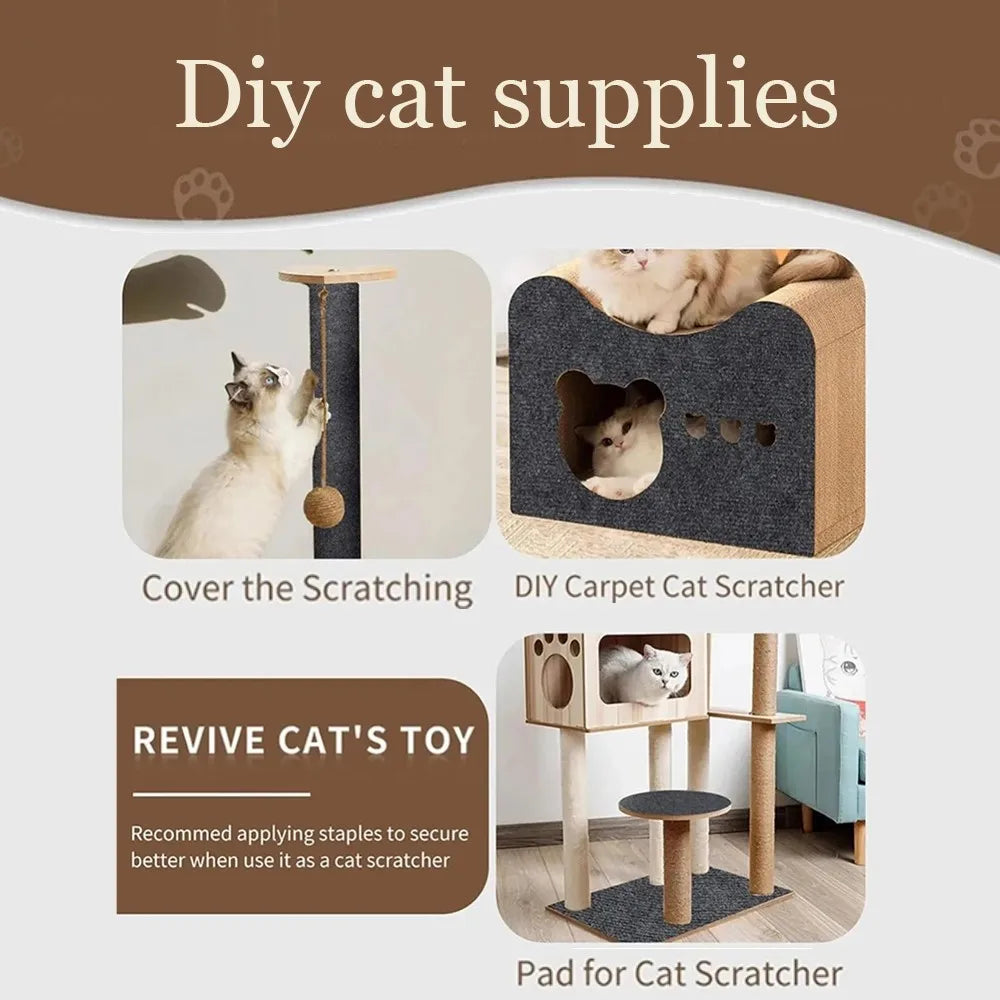 Self-Adhesive Cat Scratching Mat – Trimmable Carpet Furniture Protector