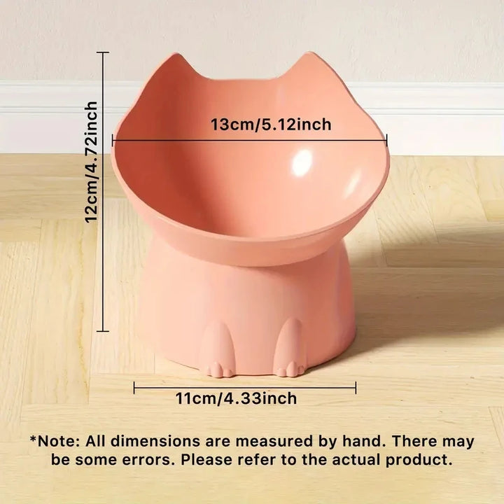 Elevated Cat Bowl – Anti-Tip Raised Feeding Dish with Tilted Edge