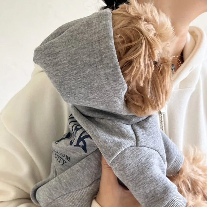 Teddy Letter Print Dog Hoodie – Warm Autumn & Winter Sweatshirt