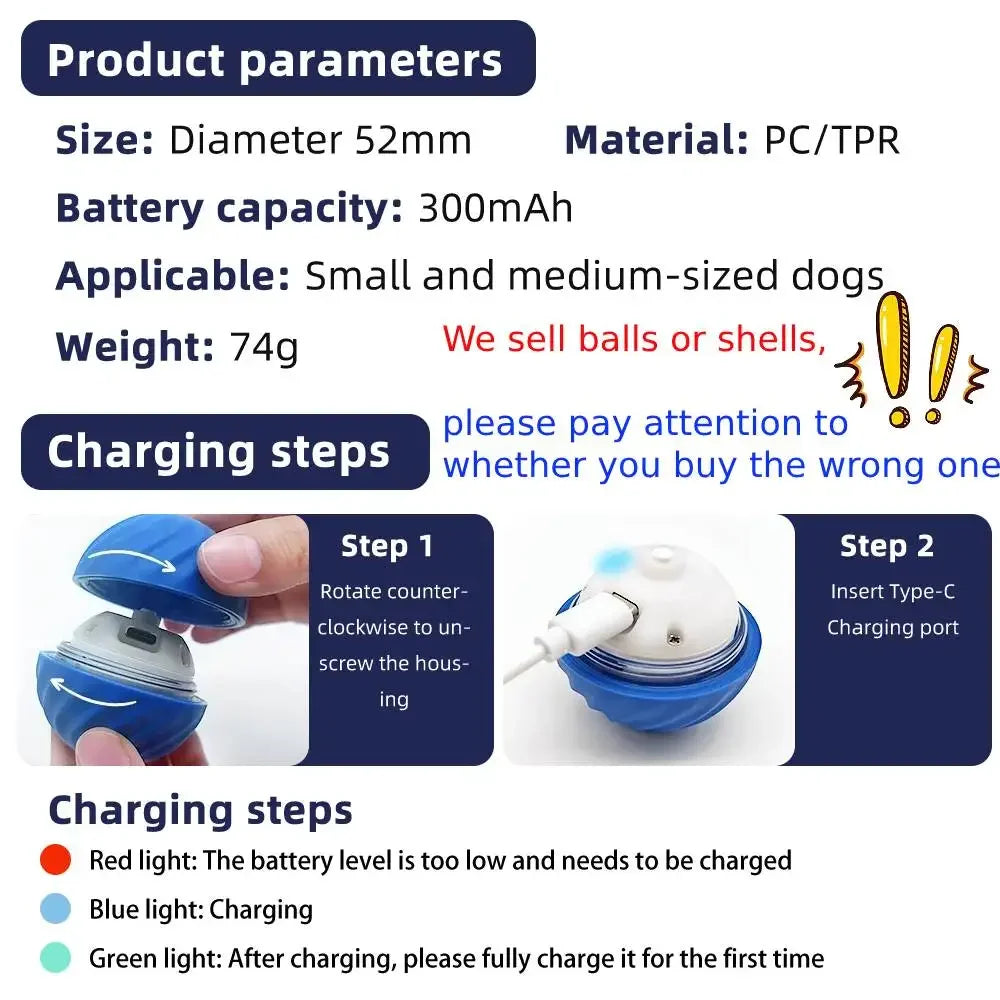 Smart Pet Toy Ball – Electric Interactive Rolling & Jumping Ball for Cats & Dogs