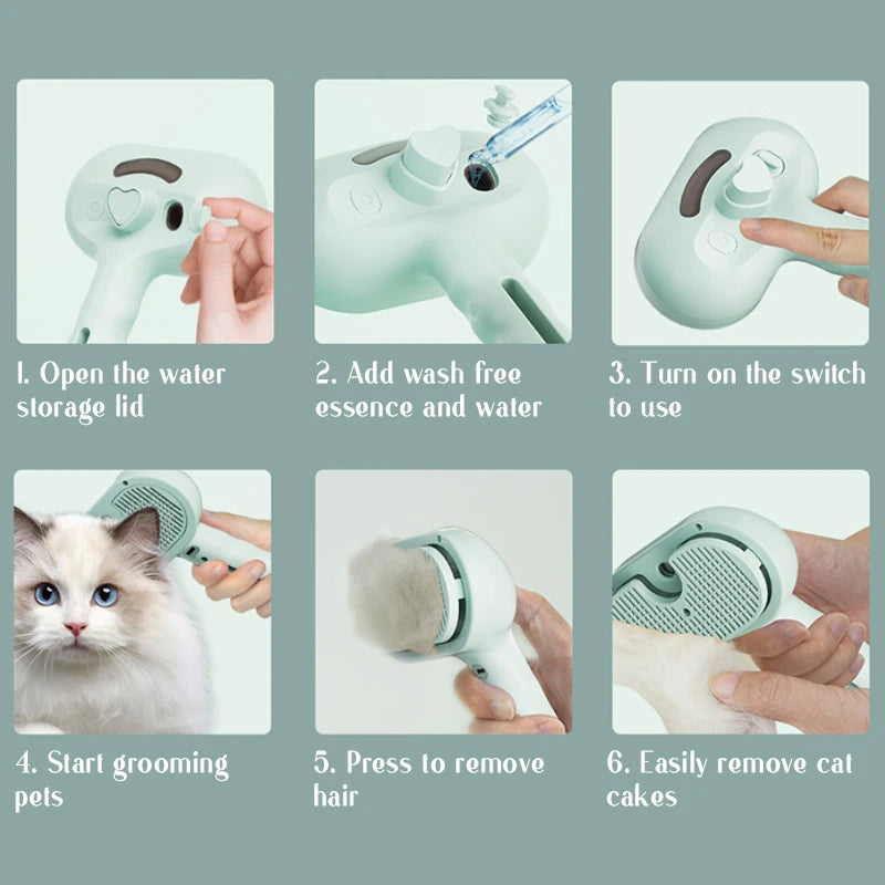 Dog & Cat Steam Massage Brush Comb