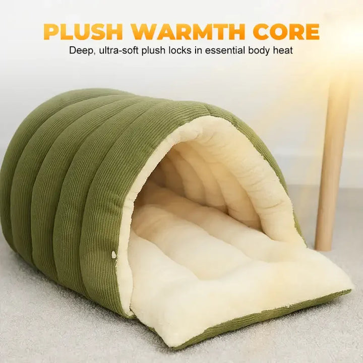 Winter Thermal Plush Enclosed Cat Bed – Warm & Washable Cat House