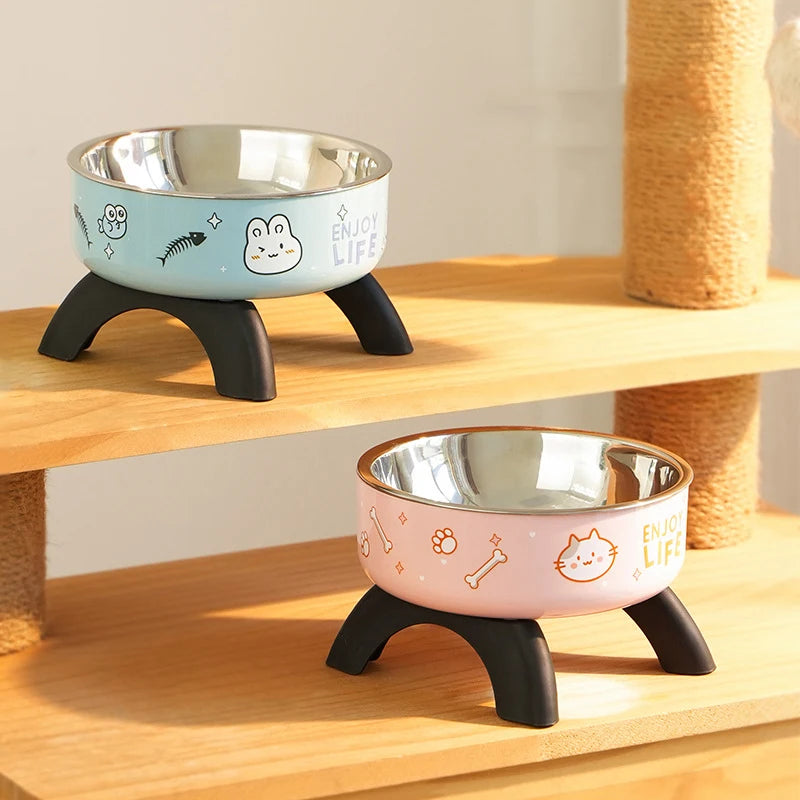 Elevated Pet Food & Water Bowl – Anti-Slip Raised Stainless Steel Feeding Stand