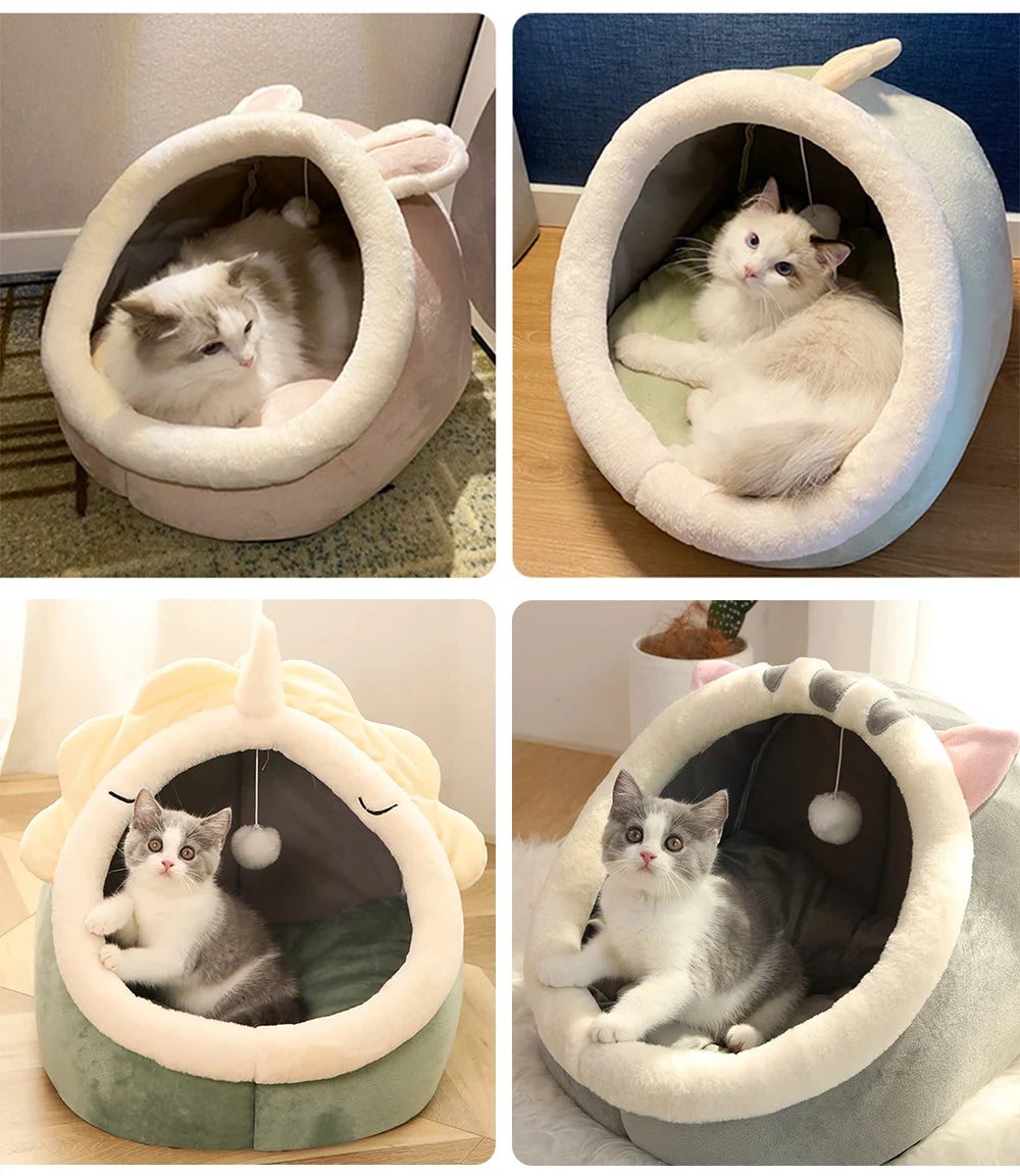 Foldable Deep Sleep Cat Bed Cave – Removable & Washable Pet Bed