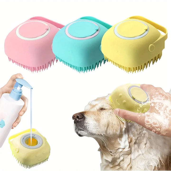 Silicone Pet Bath Massage Gloves – Gentle Grooming Brush for Dogs & Cats