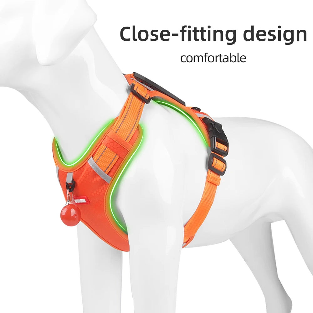 🐶 Reflective Vest Dog Harness – Breathable Anti-Pull Chest Strap