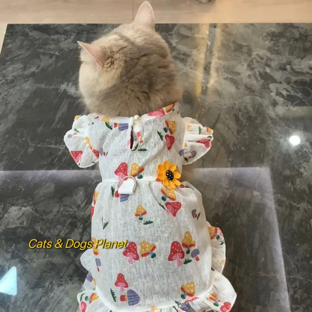 🎀 Polka Dot Princess Pet Dress – Summer Slim Fit Outfit