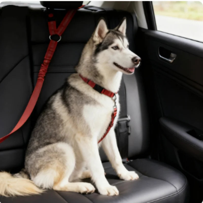 Reflective Pet Car Seat Belt & Harness – Safety Leash for Dogs & Cats
