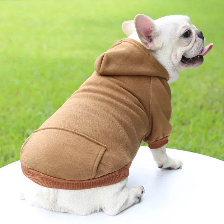Solid Hooded Dog Sweater – Warm Autumn & Winter Pet Hoodie