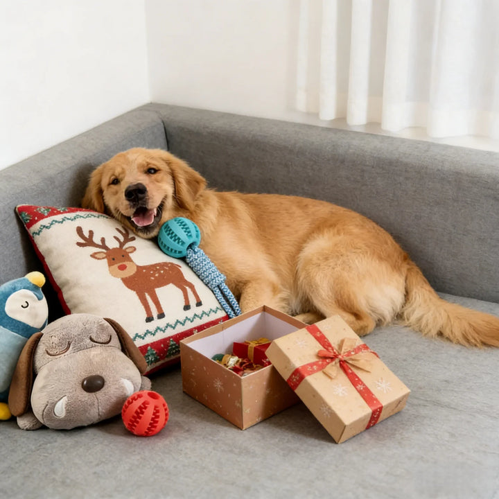 Braided Rope Dog Toy Ball – Chew, Dental Cleaning & Treat Dispenser