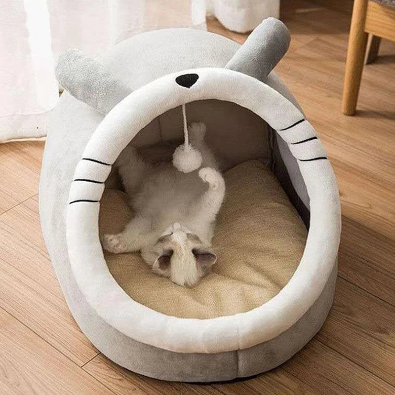 Foldable Deep Sleep Cat Bed Cave – Removable & Washable Pet Bed
